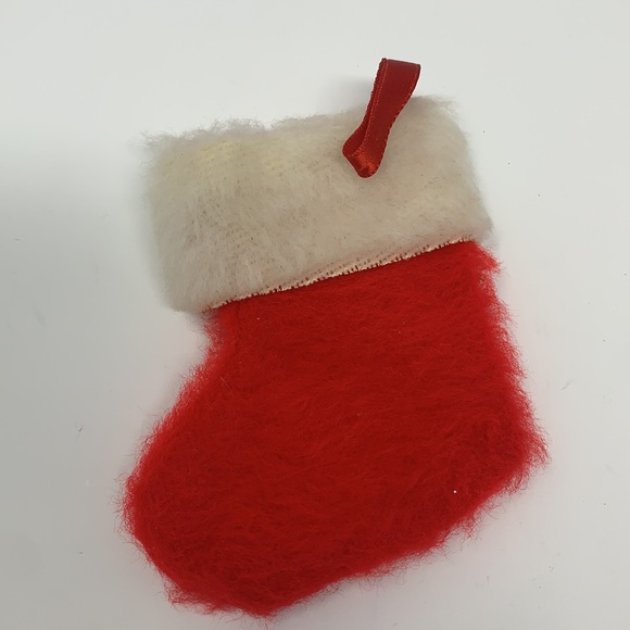 Red Santa Claus small Christmas stocking vintage - Picture 4 of 11